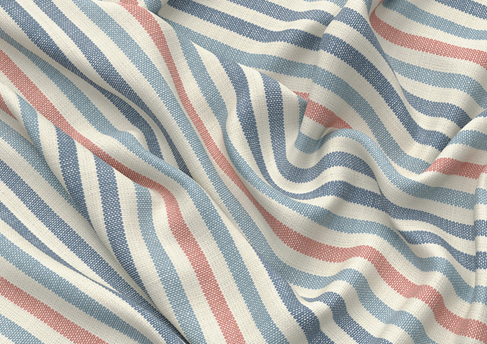 Emily Bond Cornish Stripe, Blue Multi - Roman Blind - Image 4